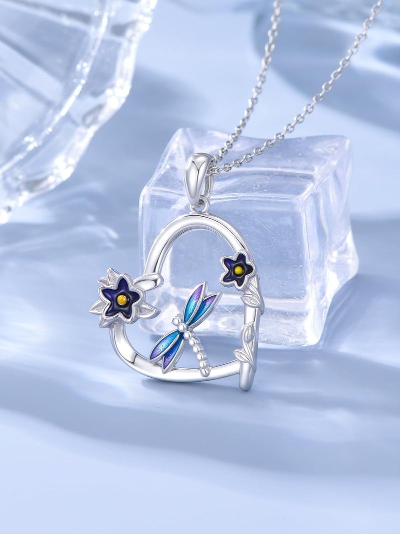 Cargari Store Dragonfly/Butterfly/Elephant/Hummingbird/Axolotl/Horse/Panda/Bee necklace for Women 925 Sterling Silver Heart Pendant Necklace Animal Jewelry Gifts for Women - Image 2